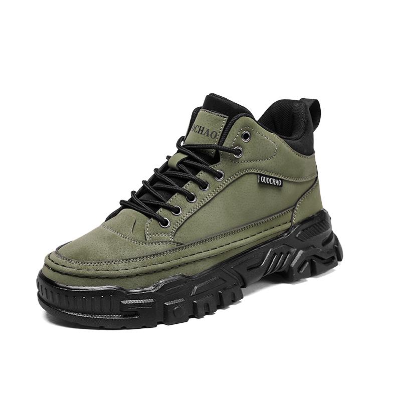 Men's High-top Boots Casual Leather Boots Men's Sneakers Fashion Lace Up Ankle Boots Motorcycle Platform Boot Zapatillas Hombre
