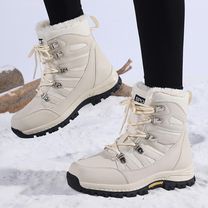 

2025 New WinterFleece-Lined Thickened Wear-Resistant Outdoor Climbing Shoes Women s Cotton Snow Boots High-Top Cotton Shoes 42