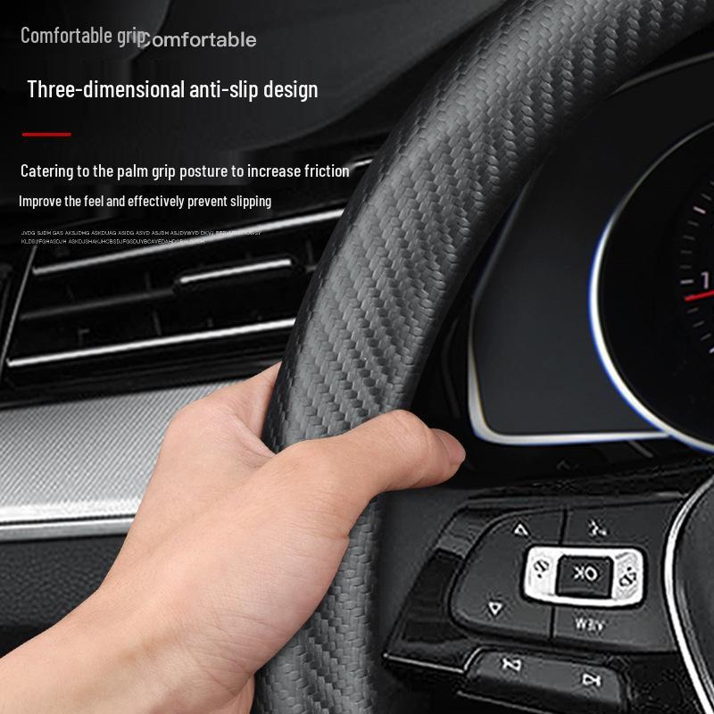 Wey Steering Wheel Cover: Carbon Fiber & Genuine Leather for VV5, VV6, Tank 300, Mocha, VV7GTPHEV