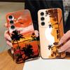 Seaside Coconut Print Case For Samsung S26 S25 S24 Ultra S23 S22 S21 FE A15 A16 A17 A35 A36 A37 A54 A55 A56 A57 5G Leather Texture Soft Cover