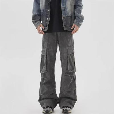 Men's Autumn Heavy Wide-Leg Casual Overalls - Trendy, Handsome, Loose, Straight-Fit Trousers