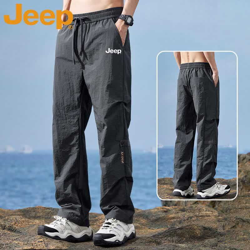 JEEP Men's Summer Ice Silk Straight Cargo Pants