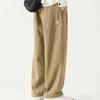 Wide-Leg Retro Style Breathable Versatile Long Loose Solid Color All-match Straight Trousers