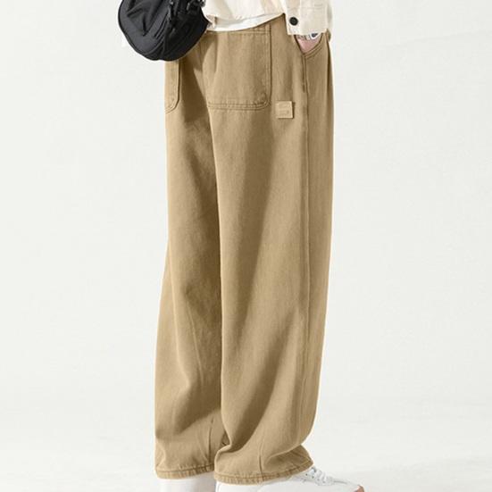 Wide-Leg Retro Style Breathable Versatile Long Loose Solid Color All-match Straight Trousers