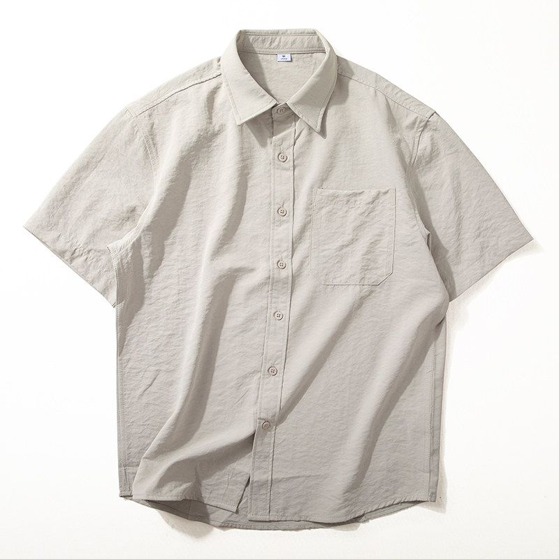 Short sleeve Shirts Men's Summer New Lightweight Breathable Quick-Drying Top Versatile Japan fashion Loose Casual Silky Shirt