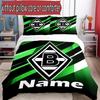 3pcs Duvet Cover Set (1*Duvet Cover + 2*Pillowcase, Without Core), Custom Name Borussia Monchengladbach Pattern Bedding Set, Home Bedroom Decor Gift