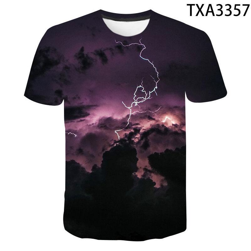 Fashion Summer Thunderbolt T Shirt Men Women Children Lightning Flash 3D Print T-shirt Boy Girl Kids Short Slevee Tops Cool Tee
