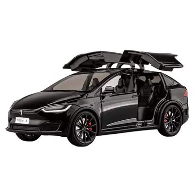 1:24 Modèle Tesla Model X en Alliage Moulé sous Pression Modèle de Voiture SUV à Tirer en Arrière - X_Noir