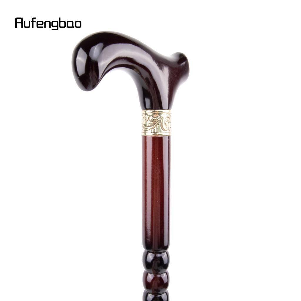 Red Wooden Single Joint Fashion Walking Stick Decorative Cospaly Cane Halloween Mace Crutch  Wand Crosier 92cm