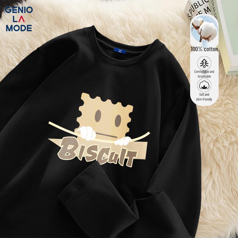 GENIOLAMODE Men s Long Sleeve Round Neck Printed T-Shirt 2XL