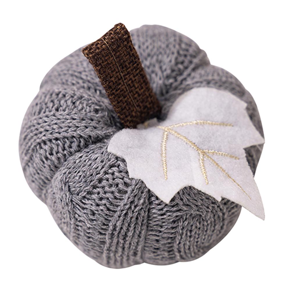 1pcs Artificial Pumpkin Knitted Soft Wool Pumpkin Ornaments Reusable For Home Thanksgiving Harvest Party Halloween Decorations