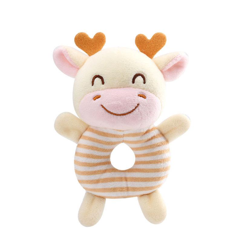 Newborn Baby Rattle Toys Cartoon Soft Animals Plush Toy Infant Hand Ring Bed Toys Baby 0-24 Months Toddler Early Educational Toy