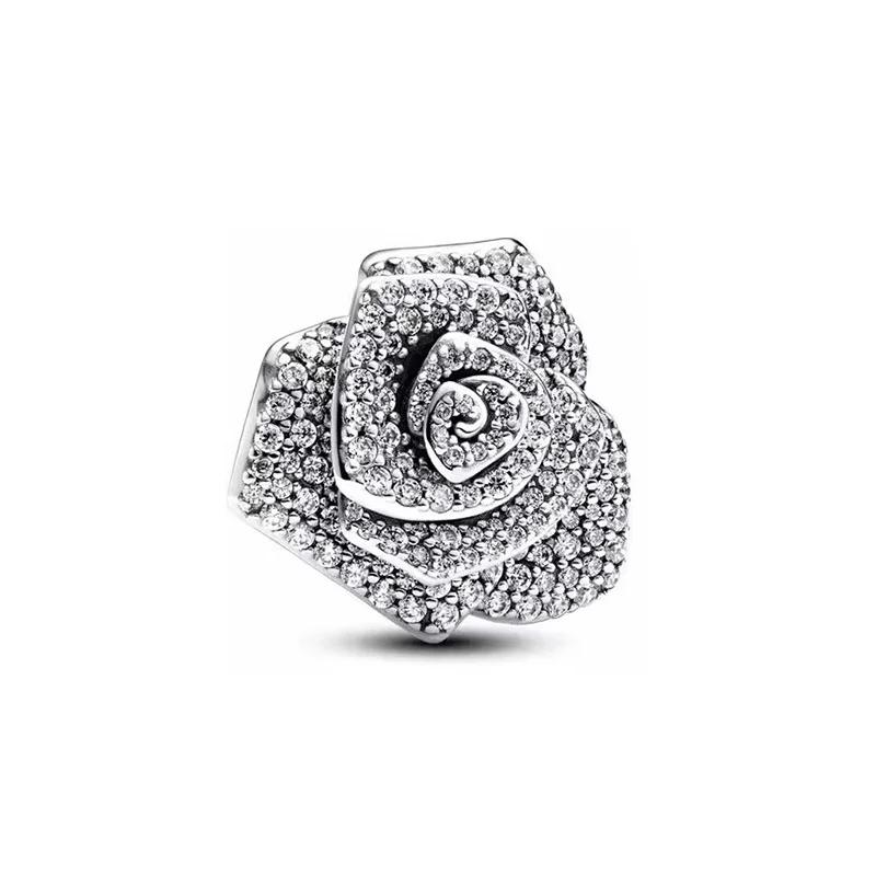 Original Copper Snowflake Flower Heart Pendant Blessing Bead Charms For Diy Bracelet Classic Jewelry Women Gift