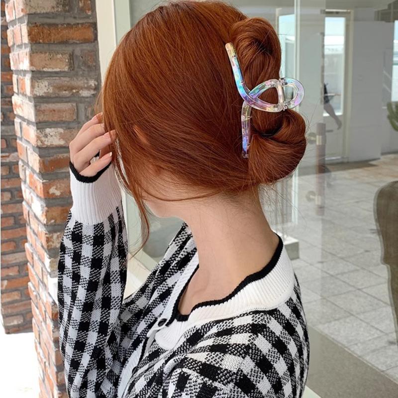 Korean Elegant Colorful Grab Hair Claws Female Large Shark Clip Hairpins for Women Headwear Party Ponytail Hair Clip Accessories