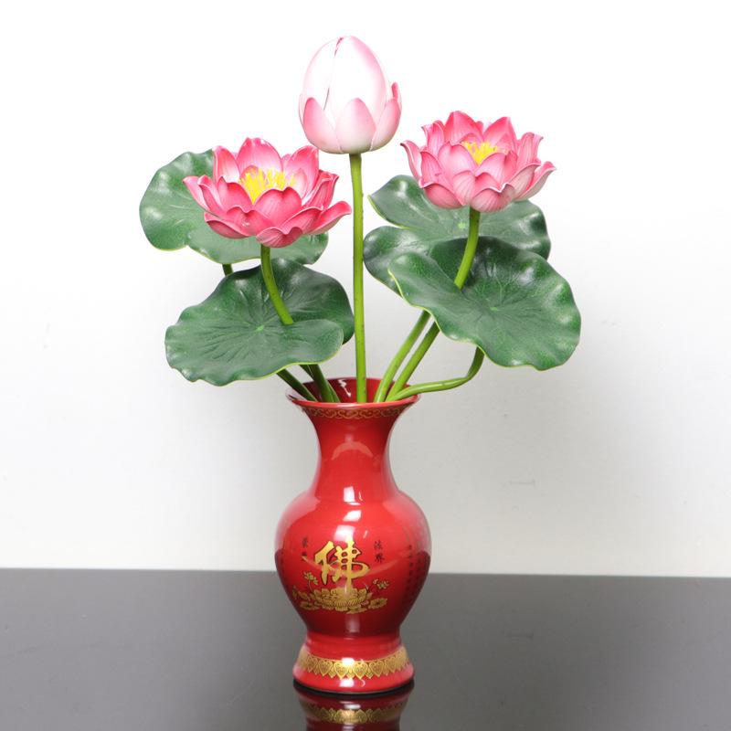 Petites Fleurs Artificielles Décoration Lotus Lys pour Maison & Offrandes à Bouddha