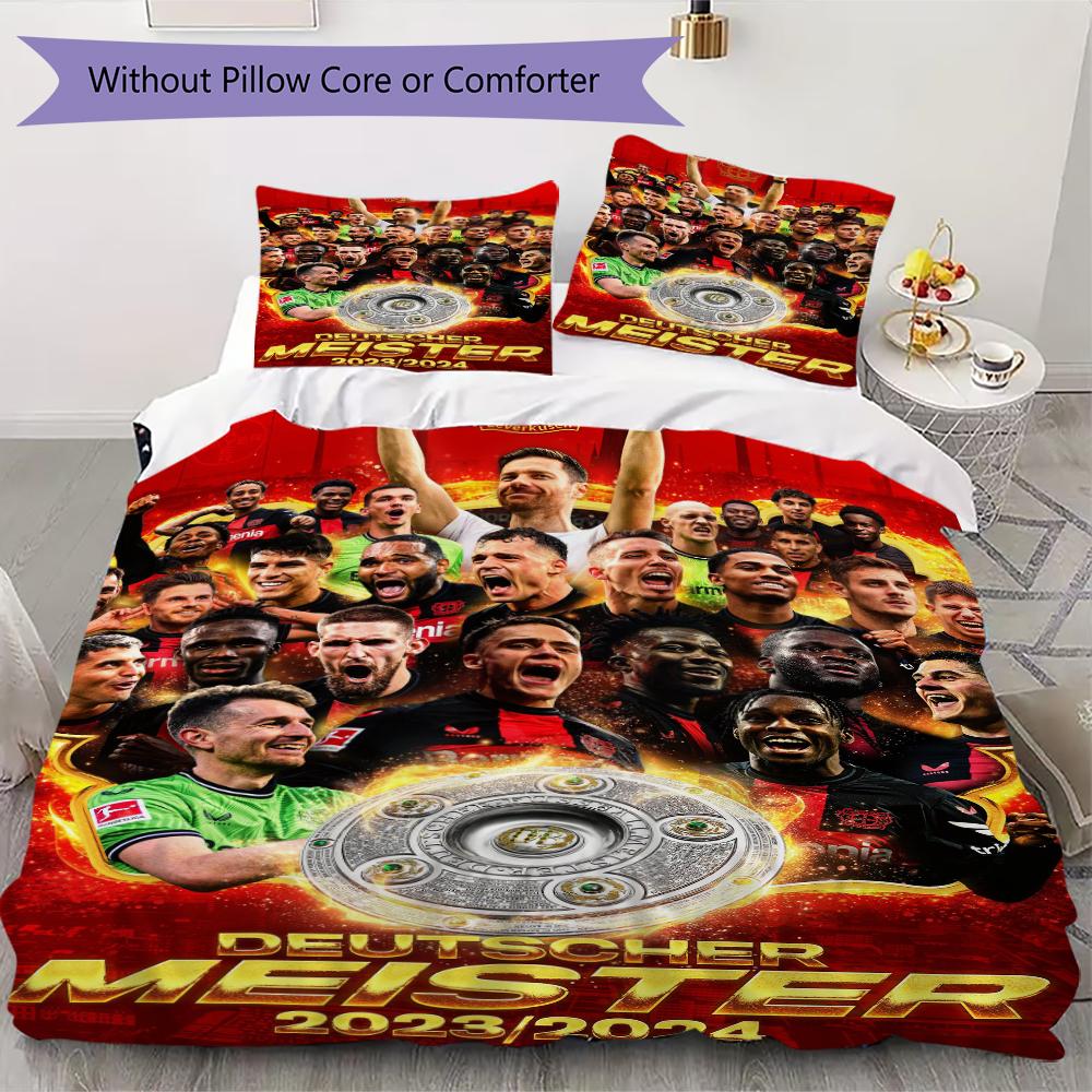 

Bayer 04 Leverkusen Pattern Bedding uilt Set uilt Cover Pillowcase Home Decoration Birthday Gift (1 * duvet cover + 2 * pillowcase without core) 135x200cm