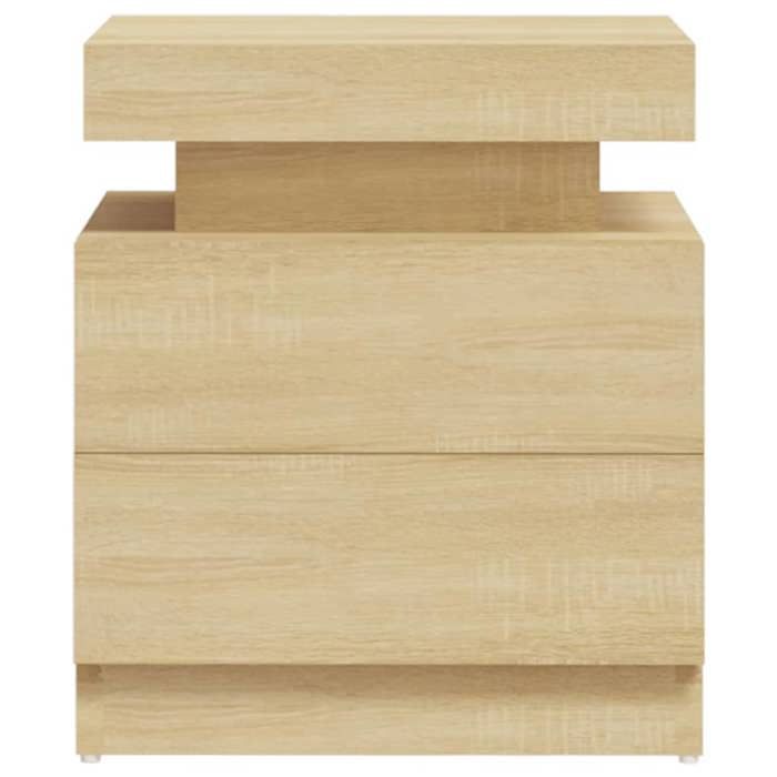 Table de chevet - Chêne sonoma - 45x35x52 cm - Bois d'ingénierie - Stable et facile à nettoyer
