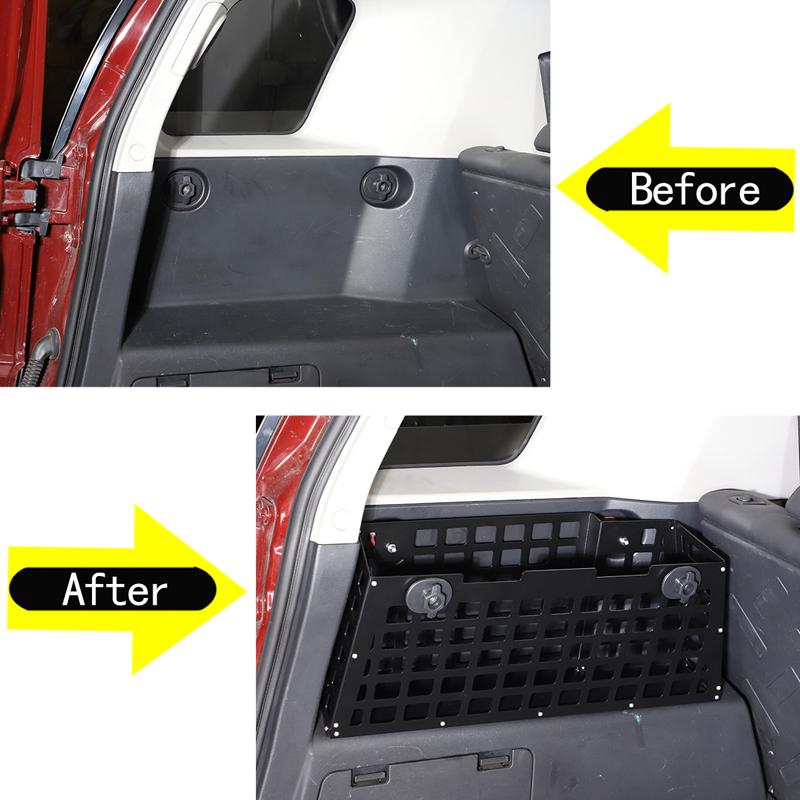 For Toyota FJ Cruiser 2007-2026 Aluminum Alloy Car Interior Trunk storage basket Left SIDE Storage Box Modification Accessories