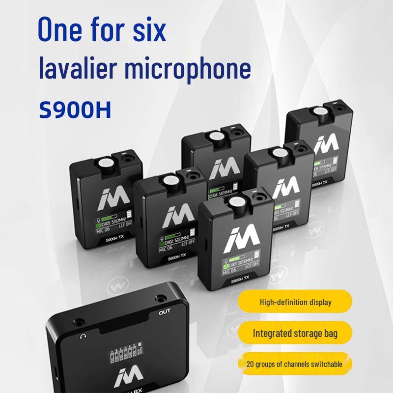 

Lada S900H Wireless Lavalier Microphone: One-to-Six Setup for Phone Broadcast & Recording