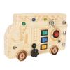 Sensorisches Holzspielzeug mit LED-Lichtern für Kleinkinder Tragbare Autoform Pädagogische Druckknöpfe Schalter