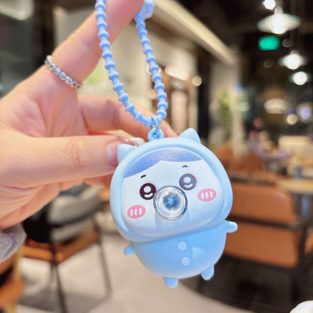 Chiikawa Bubble Blowing Keychain - Funny Cartoon Doll Charm for Bags & Phones
