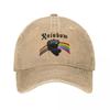 Rainbow Rising Rock Band Baseball Cap Vintage Distressed Denim Heavy Metal Funny Sun Cap For Men Women Outdoor Workouts Gift Hat