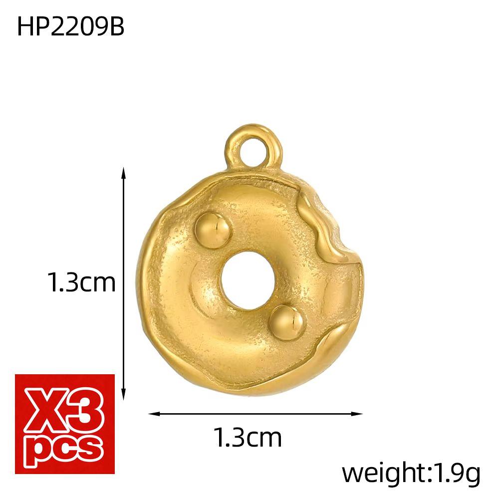 CARLIDANA Neuankunft Mode Edelstahl 3D DIY Obst Donut Anhänger Eiscreme Anhänger für Halskette Vergoldeter Schmuck