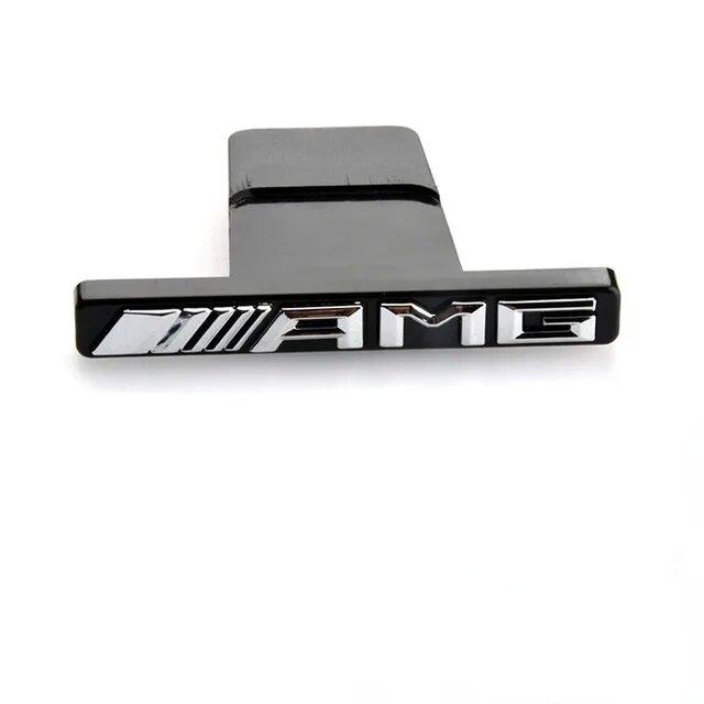 XJGB5 1-P-C-S 3D AMG Logo Emblem Car Front Grille Badge For Mercedes Benz AMG W211 W124 W169 W176 W177 W202 W203 W204 W205 W210