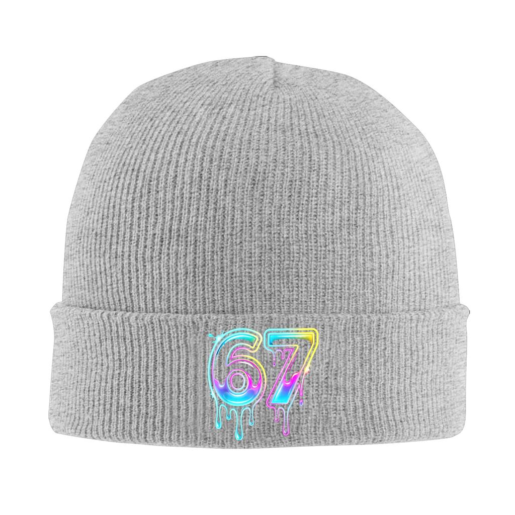 Sex Sju Glass Dropp Cool Meme 67 Rolig 6 7 Stickad Mössa Mössor Kpop Varm Mjuk Dam Herr Mössor Vinter Casual Kepsar