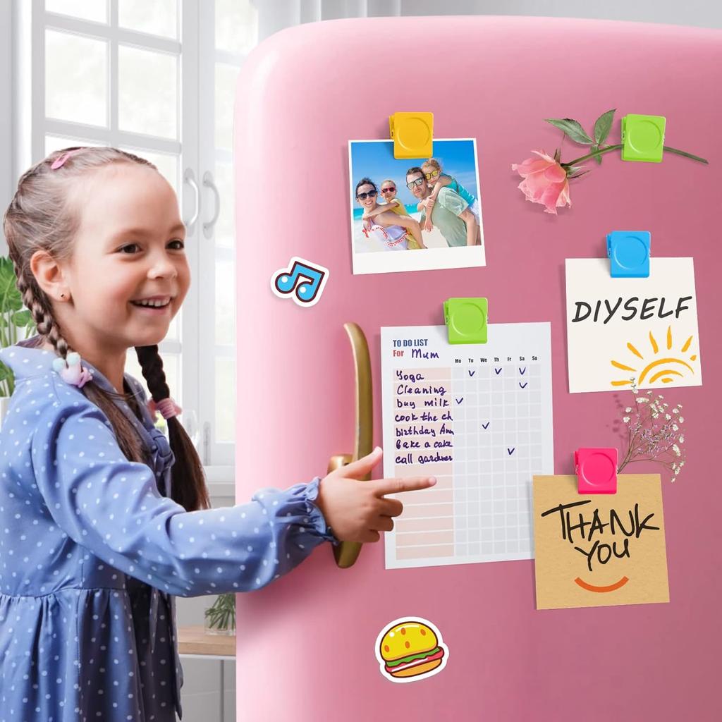 8Pack Fridge Magnet, Magnetic Clips Heavy Duty for Whiteboard, Refrigerator Magnets Decorative Clips, Cute Clip Magnets , Strong Locker Magnets Clips