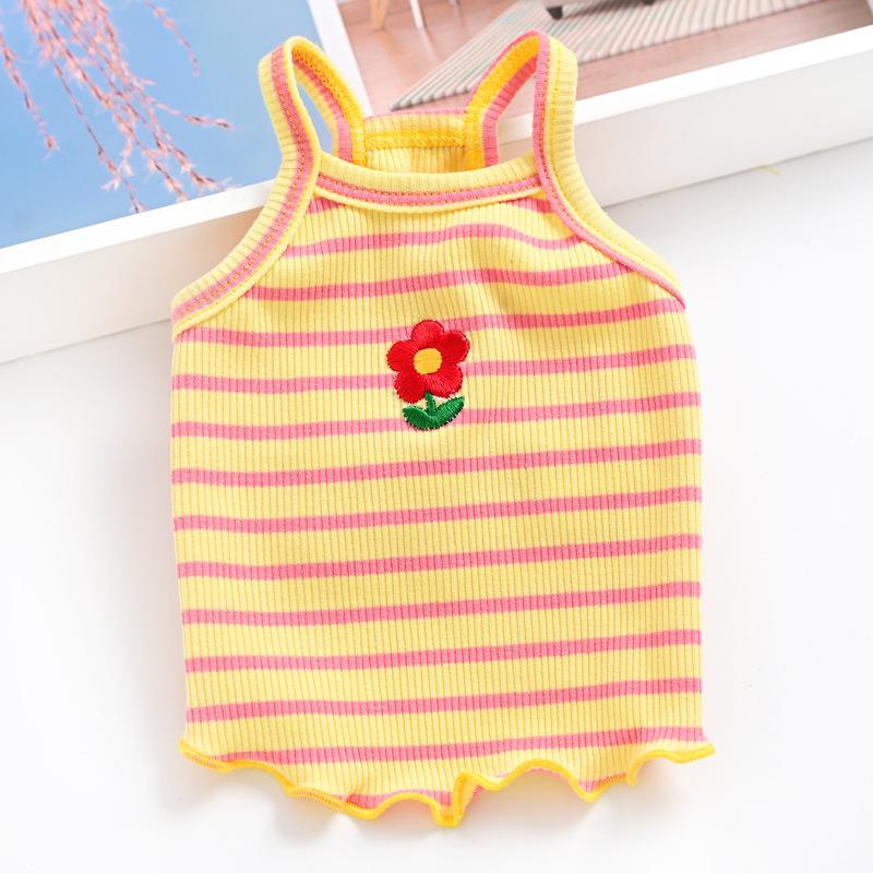 Striped Pet Dog Dog Clothing Cat Small Dog Bichon Pomeranian Teddy Suspender Vest Spring Summer Thin