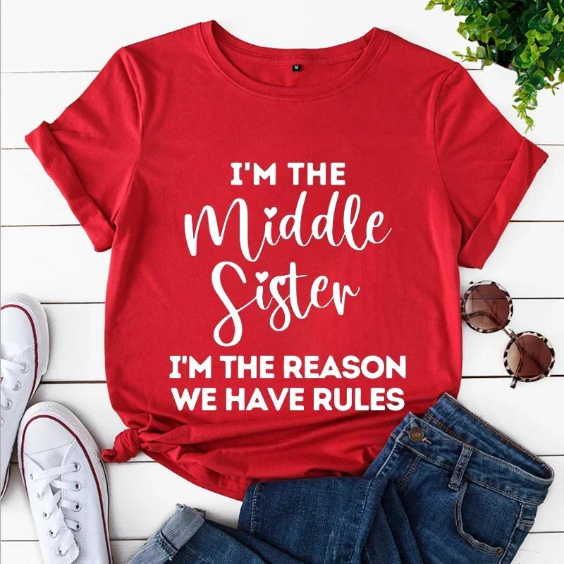 Oldest Sister I Make The Rules Print Unisex T Shirt Clothes Short Sleeve Unisex Tshirt Ladies Tee Shirt Funny Sister Sibling Tops