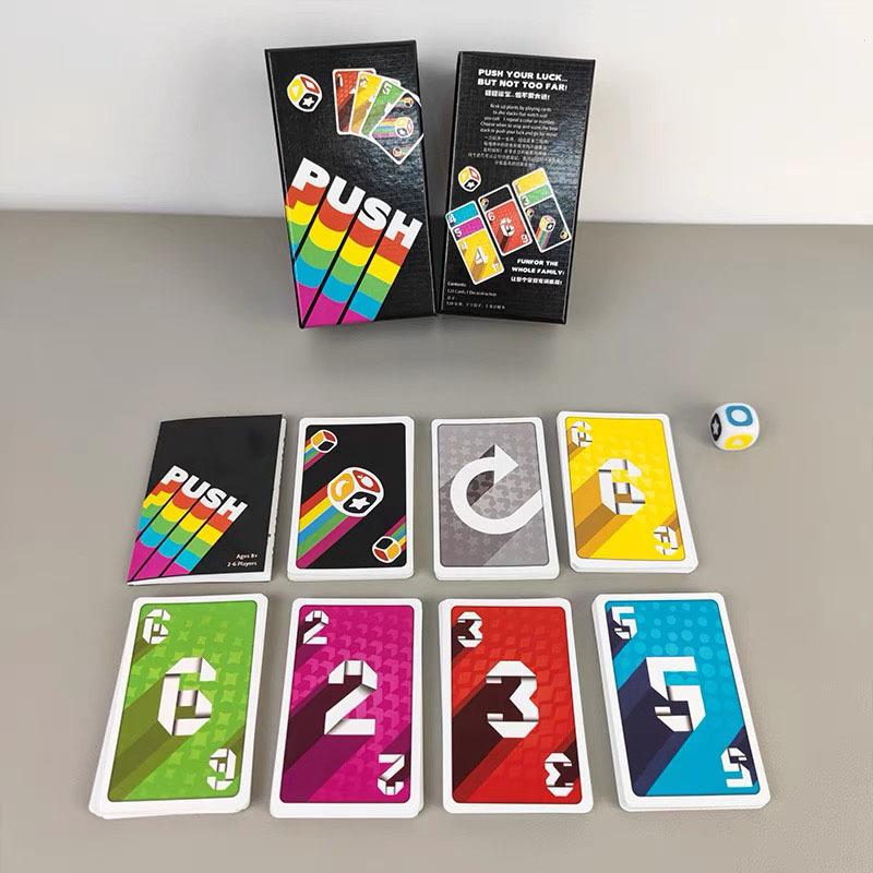 Push Card Adults Teens Strategy Board Game Family Party Playing