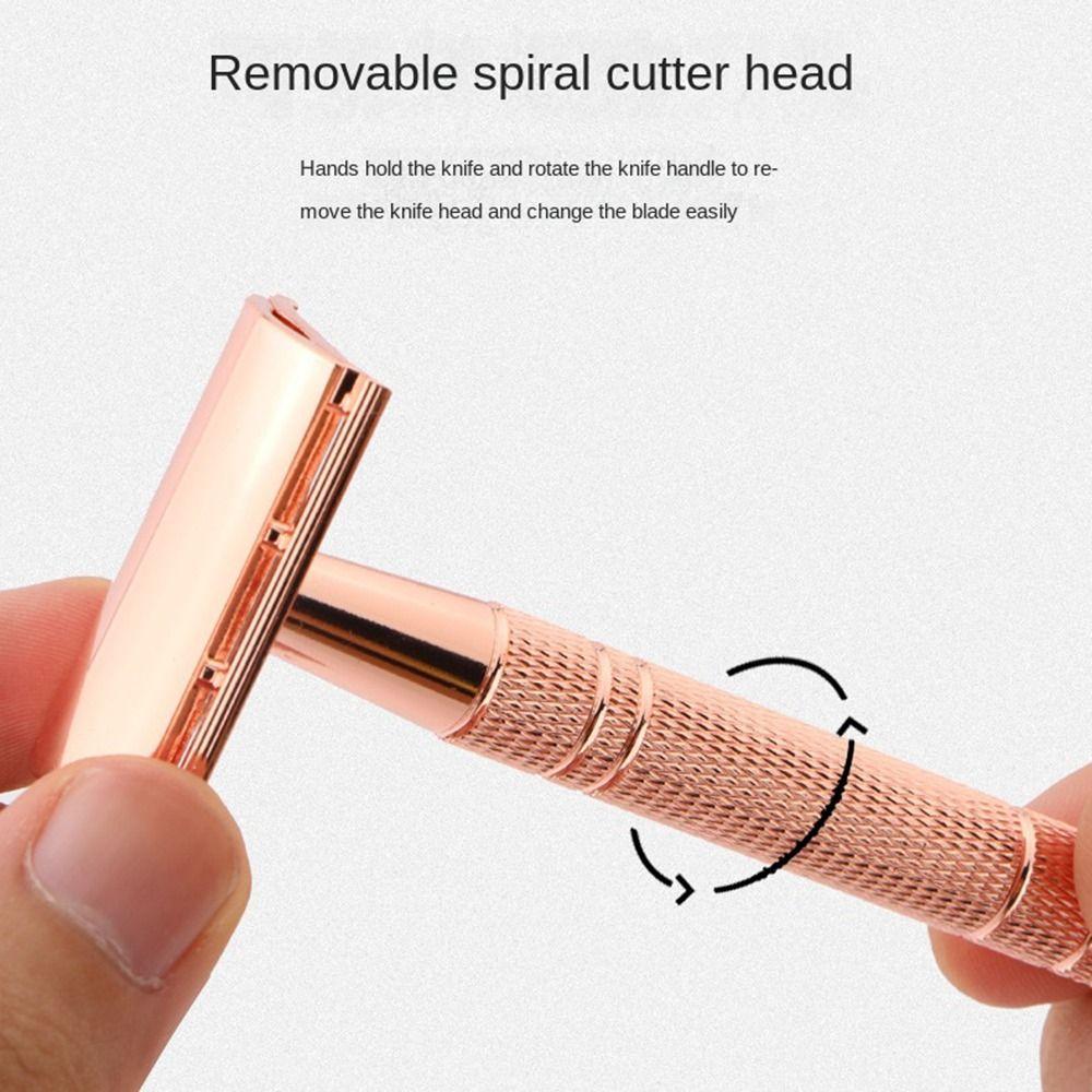 Rose Gold Silver Portable Hair Removal Tool Male Handle Womens Classic Men Shaving Manual Shaver Safety Razor Double Edge Razor