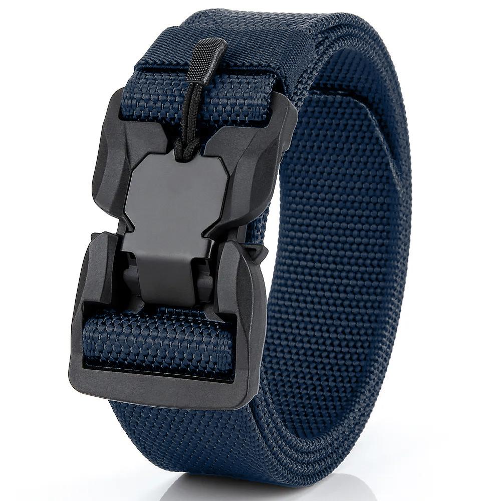 Genuine Tactical Belt Quick Release Magnetic Buckle Belt Soft Real Nylon Sports Accessories men and women belt