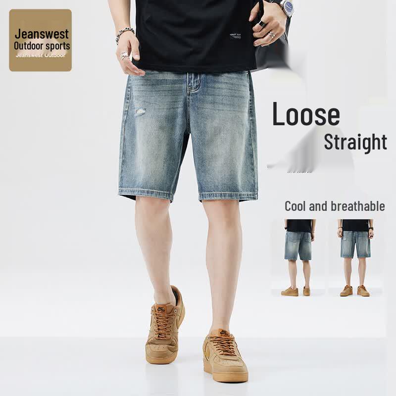 JEANSWEST OUTDOOR Men s Relaxed Fit Summer Denim Shorts 34