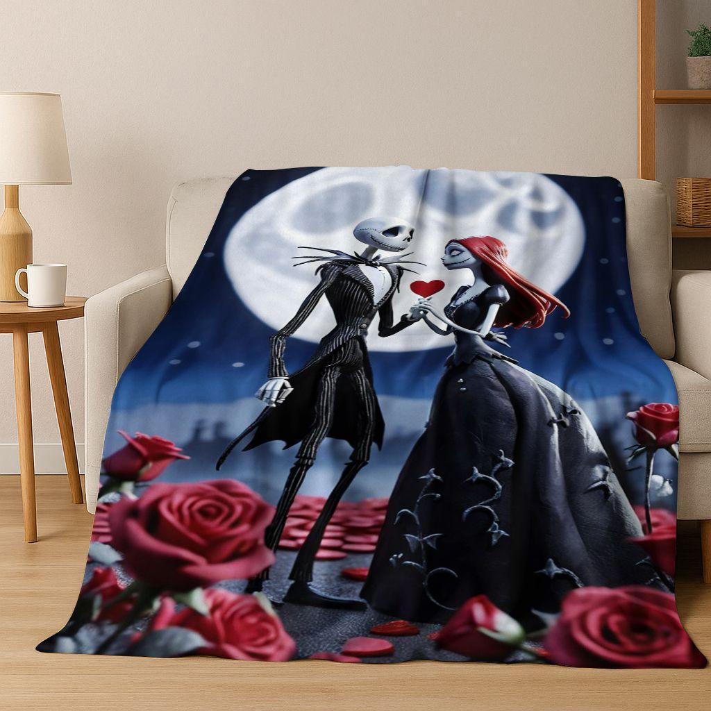 2026 New The Nightmare Before Christmas Jack Cartoon Flannel Blanket,Warm and Cozy Soft Throw Blanket for Home Bedroom Bed Sofa