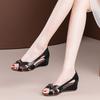 Fashion Footwear Sandals for Woman Women's Shoes Open Toe Platform with Medium Heels Summer 2024 Creamy Outdoor Wedges Heel H Comfort F