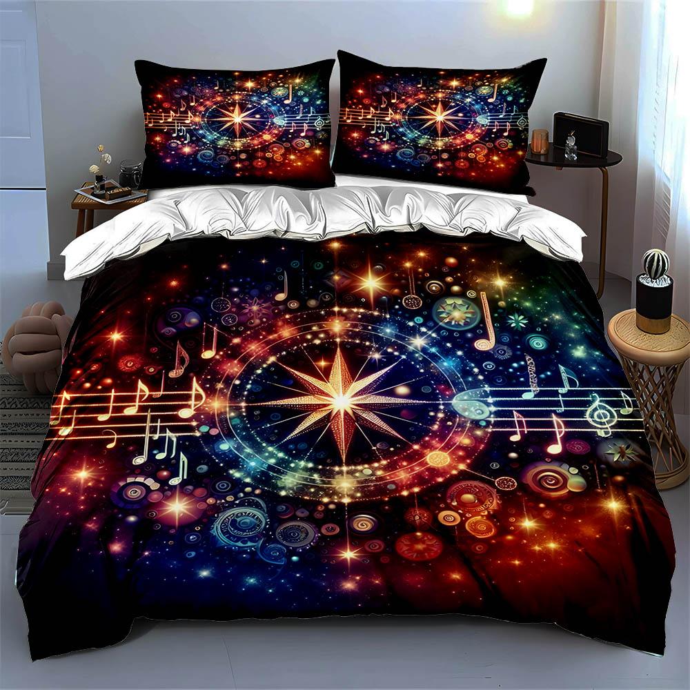 Musical cosmic swirl. Bedding Duvet cover sets Duvet covers Pillowcases gifts (1 * Duvet Cover 2 * Pillowcases, without duvet insert)