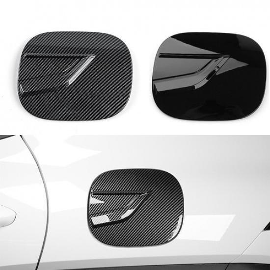 For Hyundai Kona 2024 2025 Carbon Fiber ABS Fuel Filler Tank Gas Cap Cover Trim