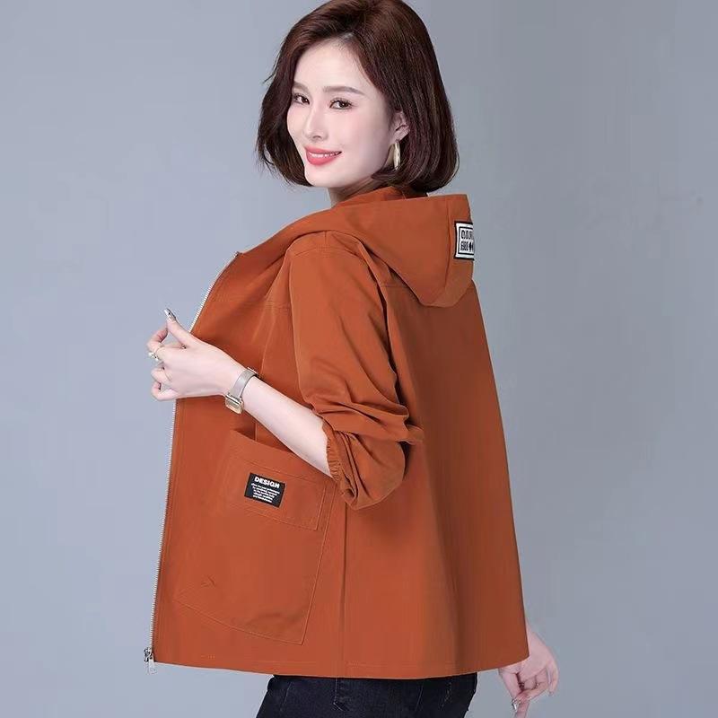 Giacca Corta Casual Larga con Cappuccio da Donna Primavera e Autunno Nuova Giacca Coreana