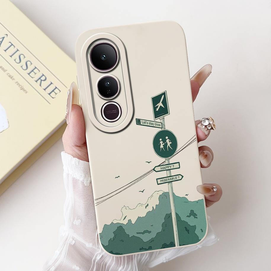Pro Vivo V50 Lite 4G Pouzdro V2441 Kryt Luxusní Mašlička Malované Měkké Tekuté Silikonové Pouzdro na Telefon Pro Vivo V50 5G V 50 V50Lite Fundas