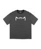Kikimimi Striped Kitty Big Logo T-Shirt (Black)
