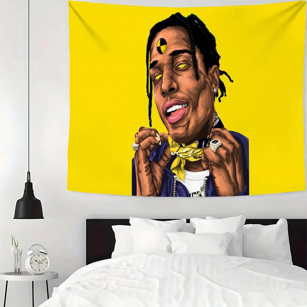 AAAP Rocky AASAP American Tapestry Wall Hanging Tapestry Art Deco Blanket Curtain Hanging At Home Bedroom Living Room Decor