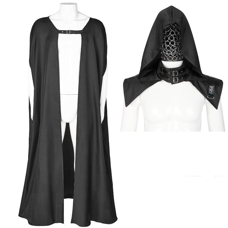 Halloween Gothic Mittelalterlicher Kapuzen-Trenchcoat