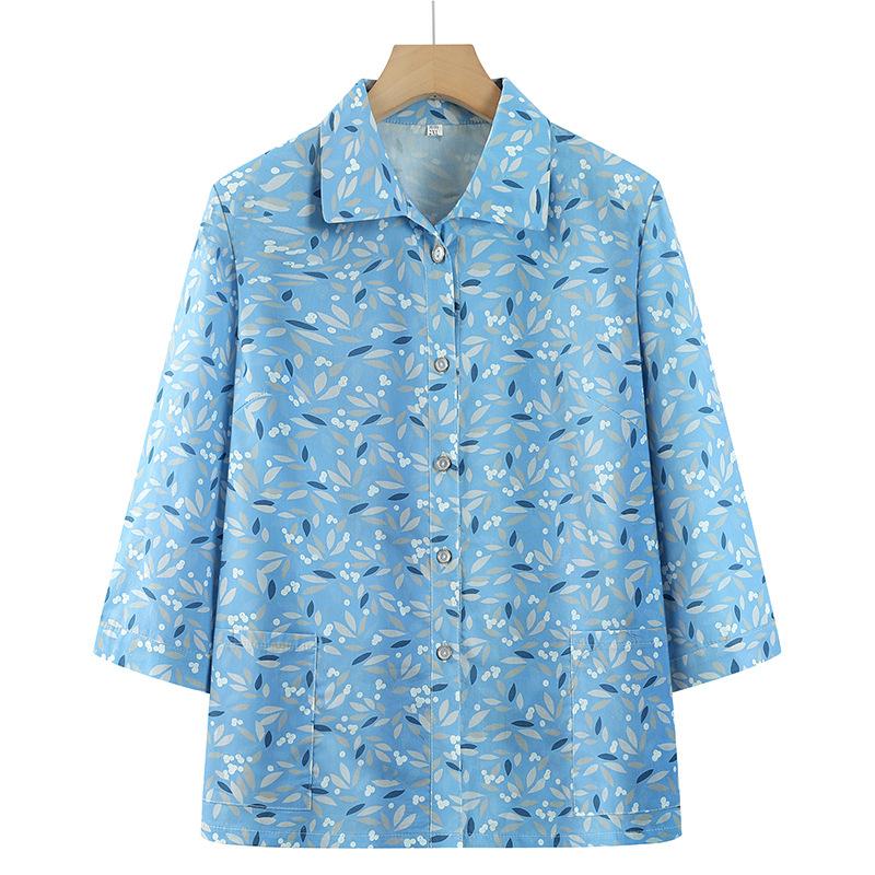 

Women s All-Over Floral Print 3/4 Sleeve Blouse Classic Collared Button-Down Shirt Perfect for Daily Wear, Home, and Casual Occasions XL