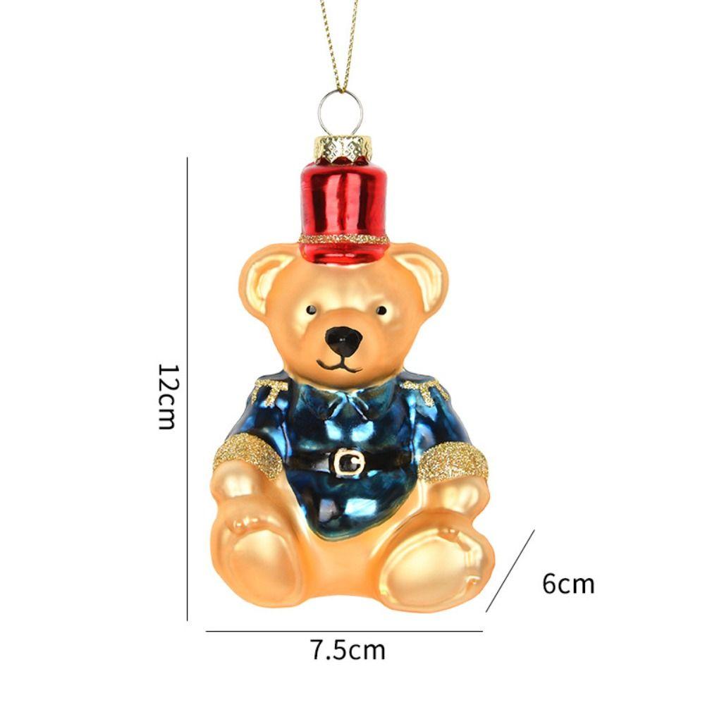 Glass Painted Christmas Decorations Rooster Panda Elephant Shape Colorful Hanging Ornaments Christmas Tree Pendant
