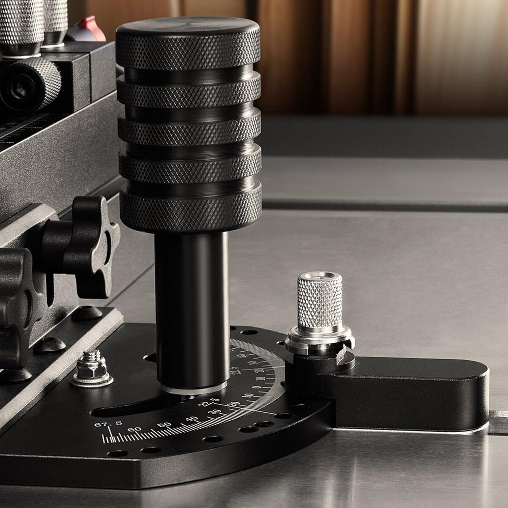 Precision Miter Gauge, Standard Slot 19 X 9.5 Mm, Aluminum Alloy Table Saw Miter Gauge with 45.7 Cm Grating 15 Angle Stops Adjustable Spring Loaded
