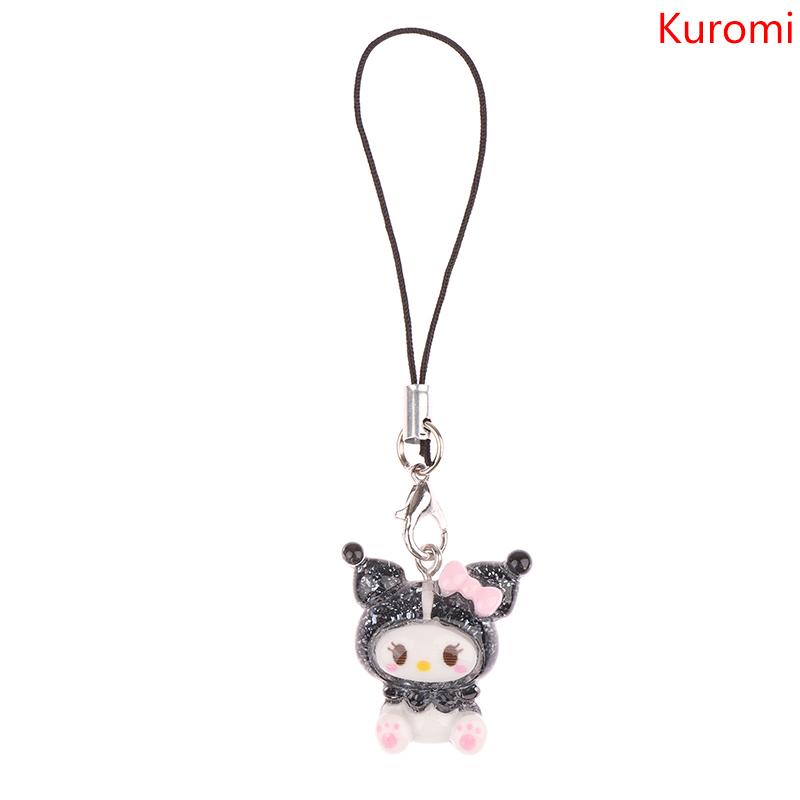 Sanrio Phone Pendant Melody Cinnamoroll Keychain Lanyard Kuromi Bag Charm Hello Kitty Hanging Rope Decoration