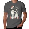 Christmas Skeleton Drinking Beer TShirt Casual Soft Cotton Short Sleeve Tee TShirt
